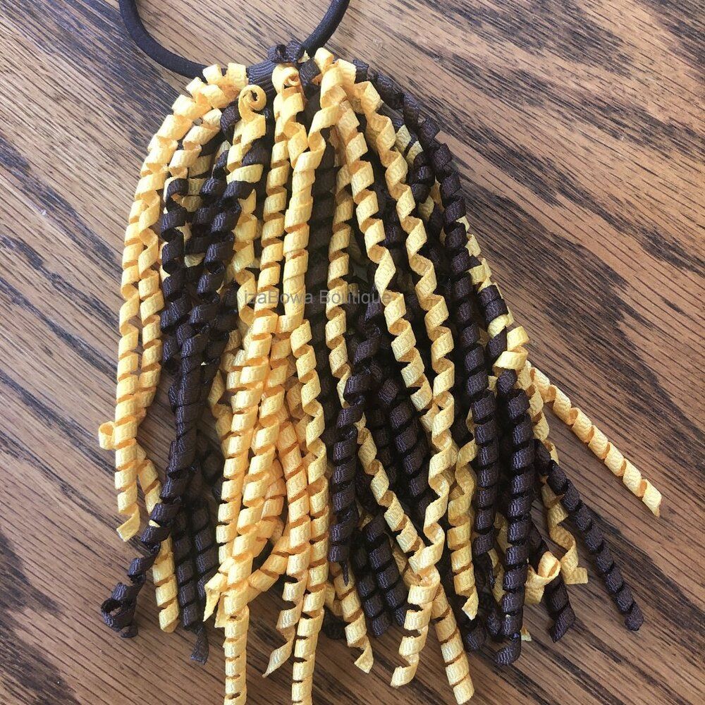 Brown & Gold Korker Ponytail  KP1321  Handmade NWT Boutique